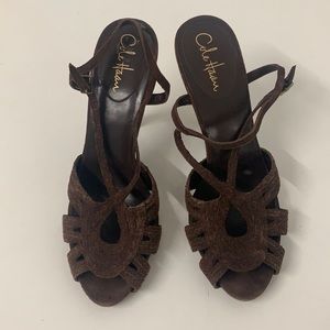 Cole Haan NikeAir High Heel Suede Sandals